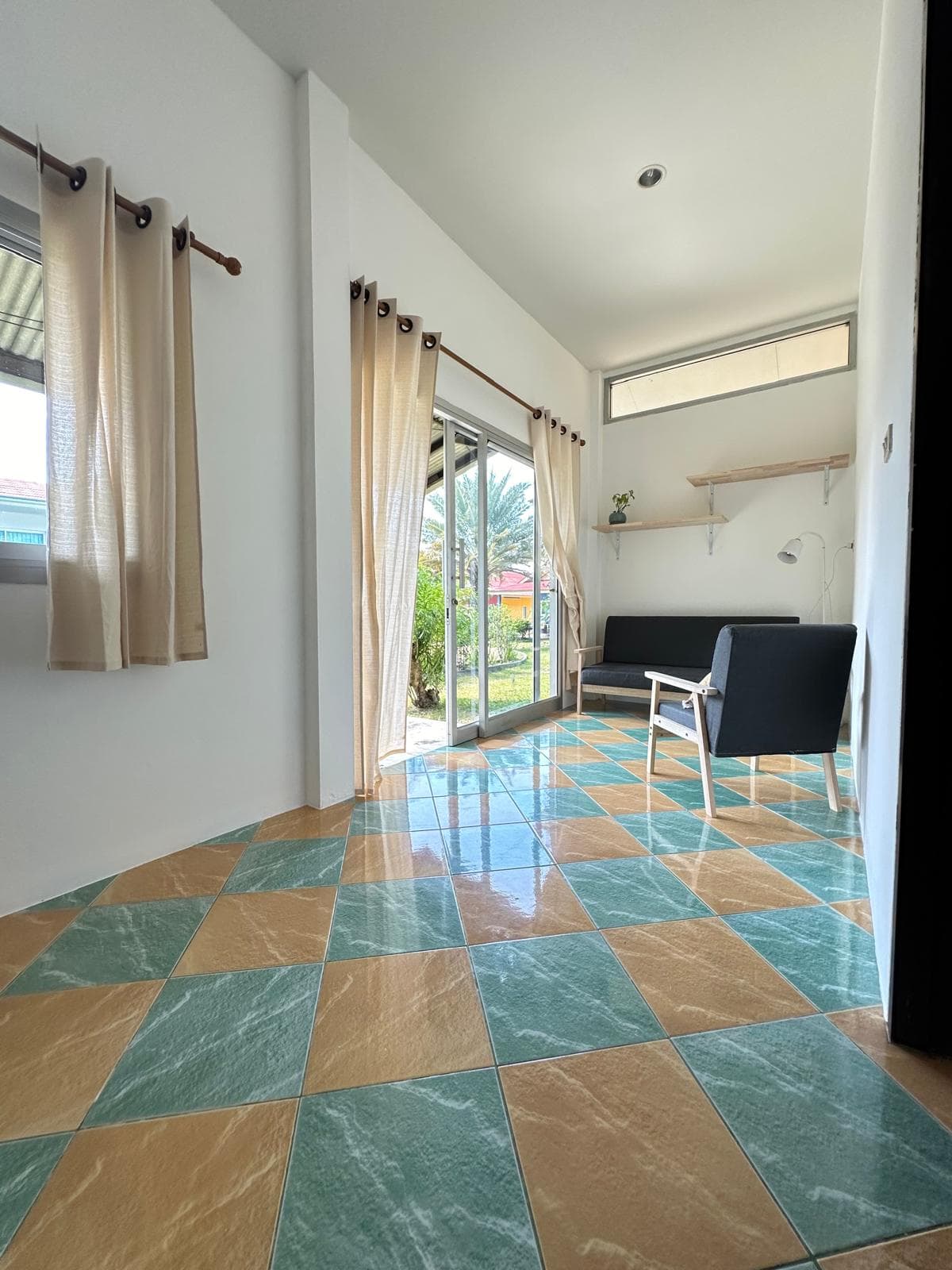 Living and dining area in bungalow