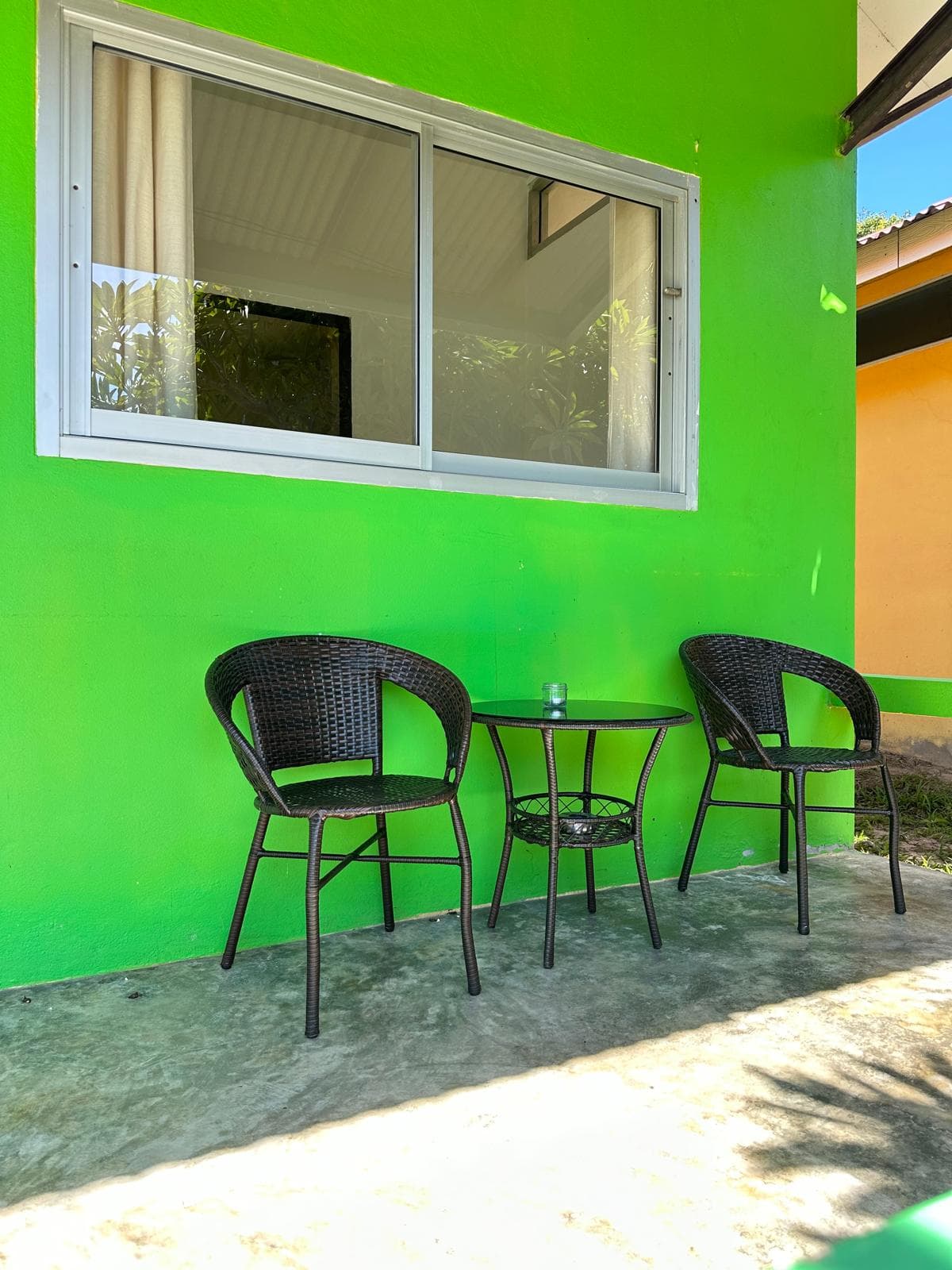 Private terrace with pool view