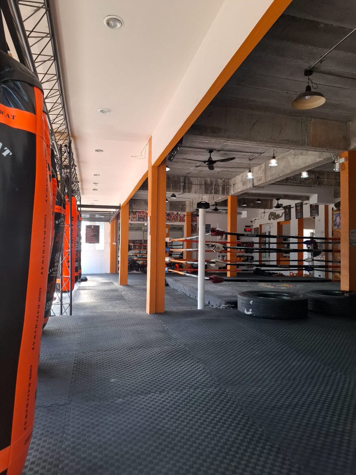 Inside Bo Phut camp, ring and bag area