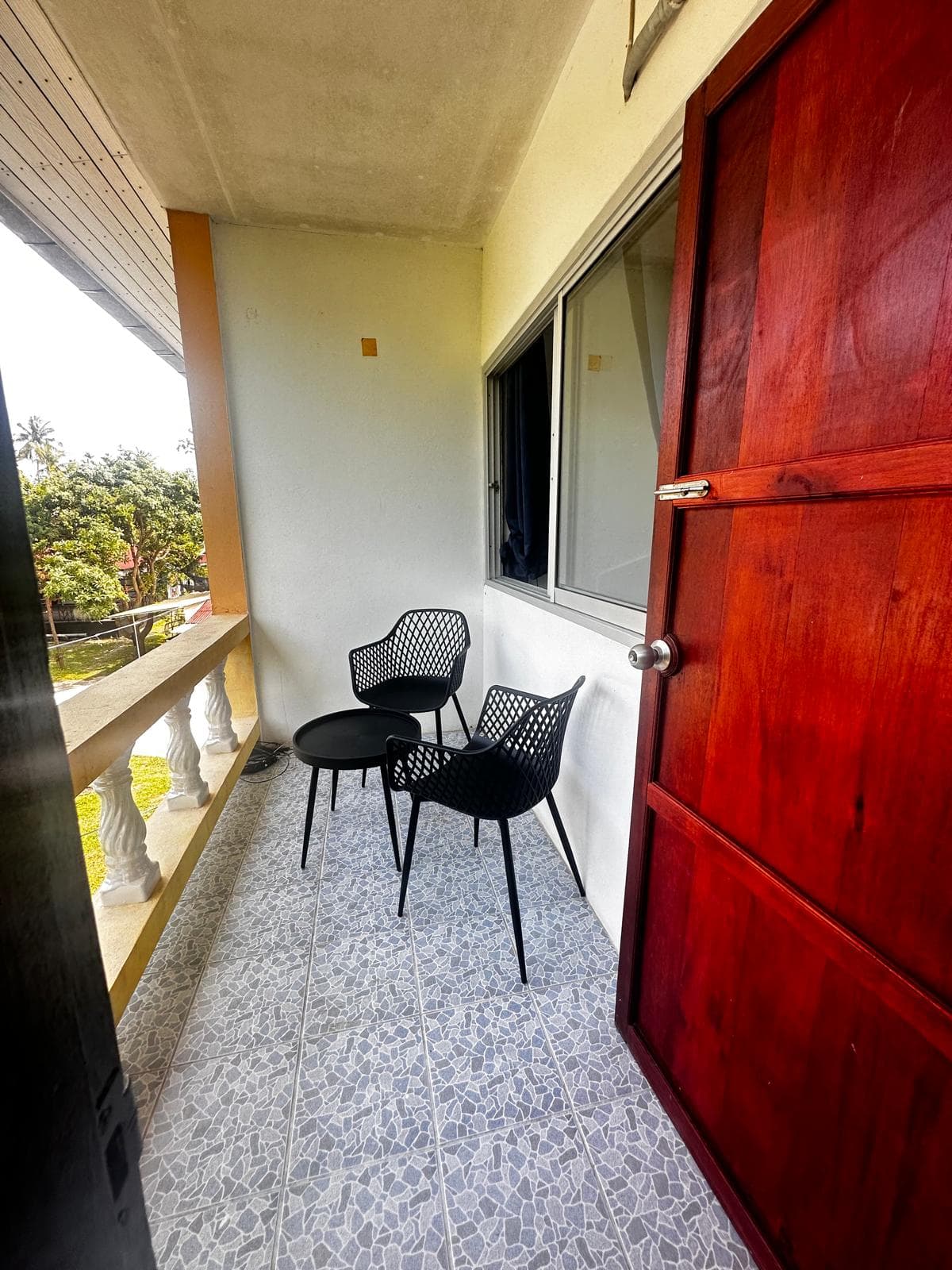 Pool-view balcony from standard room